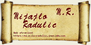 Mijajlo Radulić vizit kartica